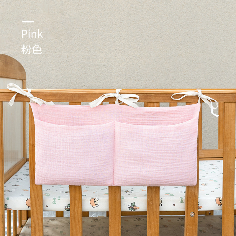 Dviejų sluoksnių medvilninė vaiko šono laikymo kišenė, su dviem kišenėmis, kabinama ant vežimėlio, su spauda buteliukui