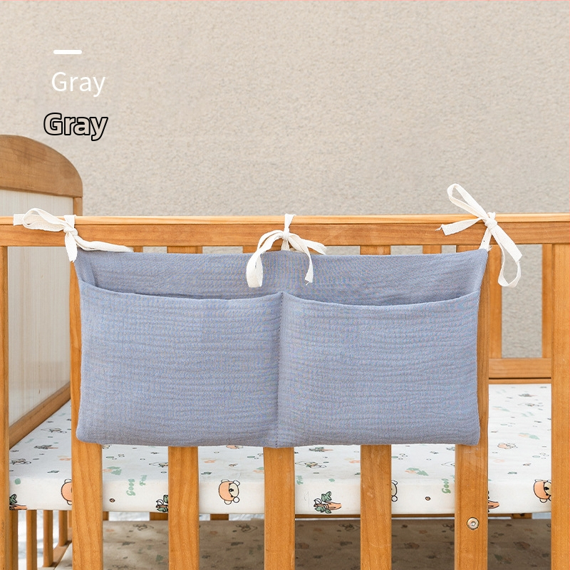 Dviejų sluoksnių medvilninė vaiko šono laikymo kišenė, su dviem kišenėmis, kabinama ant vežimėlio, su spauda buteliukui