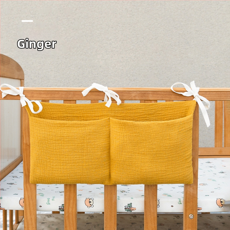 Dviejų sluoksnių medvilninė vaiko šono laikymo kišenė, su dviem kišenėmis, kabinama ant vežimėlio, su spauda buteliukui