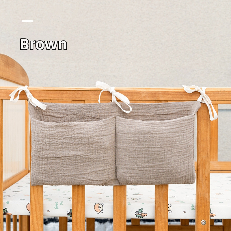 Dviejų sluoksnių medvilninė vaiko šono laikymo kišenė, su dviem kišenėmis, kabinama ant vežimėlio, su spauda buteliukui