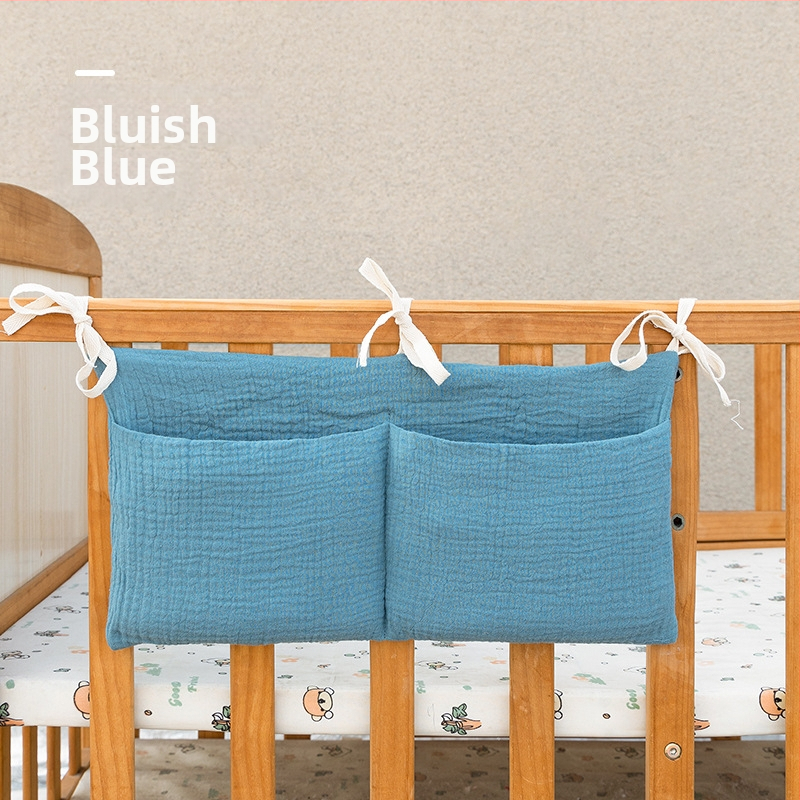 Dviejų sluoksnių medvilninė vaiko šono laikymo kišenė, su dviem kišenėmis, kabinama ant vežimėlio, su spauda buteliukui