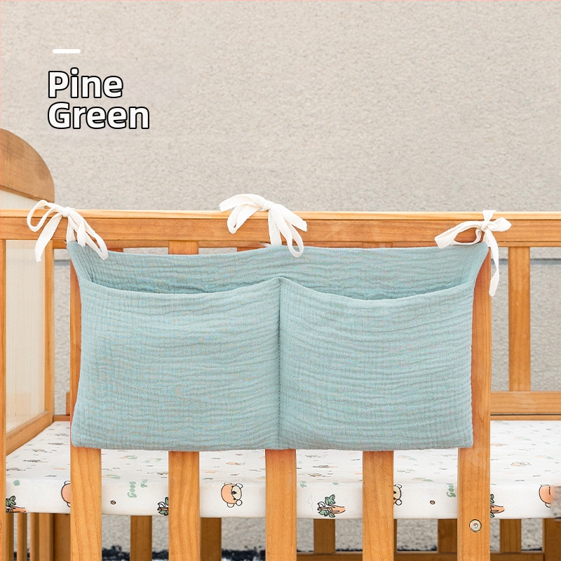 Dviejų sluoksnių medvilninė vaiko šono laikymo kišenė, su dviem kišenėmis, kabinama ant vežimėlio, su spauda buteliukui