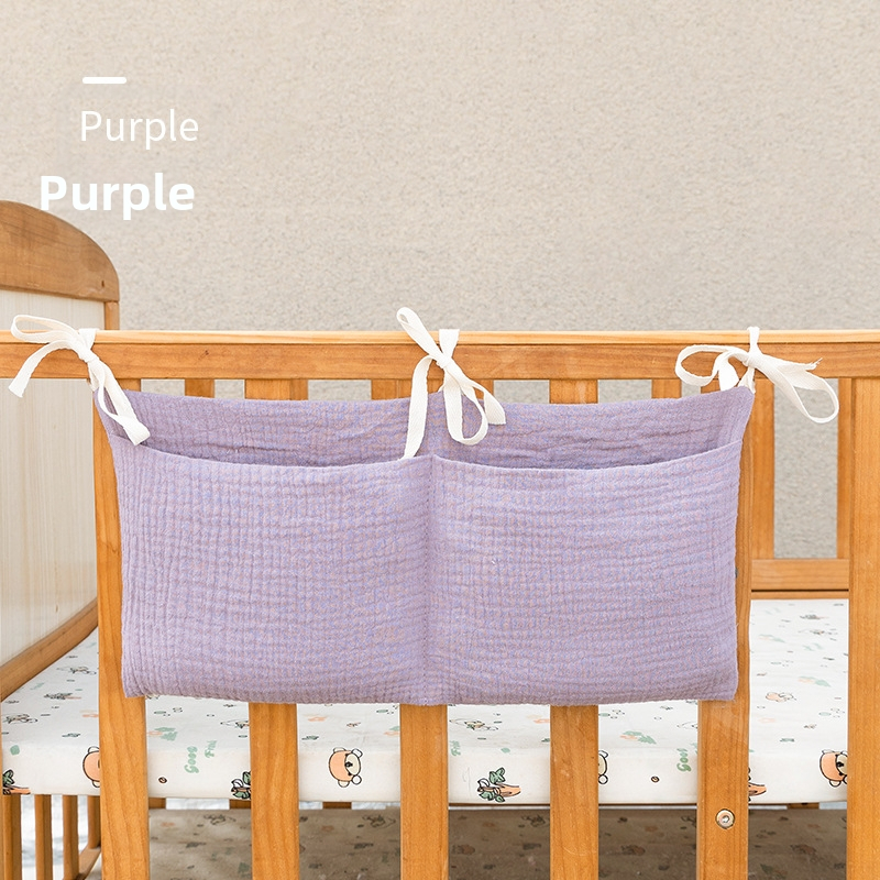 Dviejų sluoksnių medvilninė vaiko šono laikymo kišenė, su dviem kišenėmis, kabinama ant vežimėlio, su spauda buteliukui