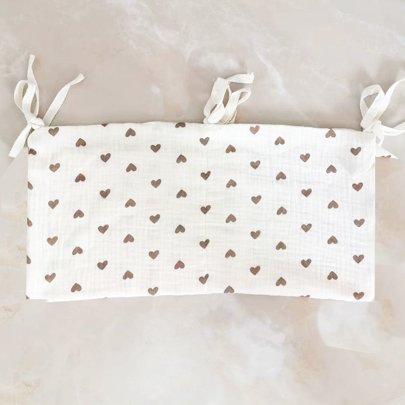 Dviejų sluoksnių medvilninė vaiko šono laikymo kišenė, su dviem kišenėmis, kabinama ant vežimėlio, su spauda buteliukui