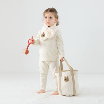 Παιδικό γούνινο κασκόλ — Βαμβάκι, ζεστό, χειμώνας, ιαπωνοκορεϊτικό στυλ γλυκύτητας, τετράγωνο σχήμα