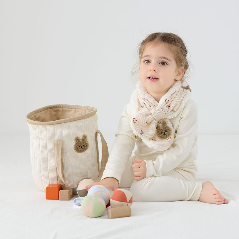 Παιδικό γούνινο κασκόλ — Βαμβάκι, ζεστό, χειμώνας, ιαπωνοκορεϊτικό στυλ γλυκύτητας, τετράγωνο σχήμα