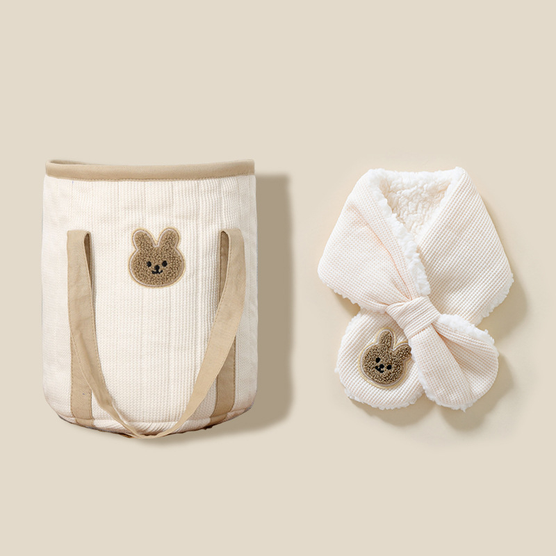 Παιδικό γούνινο κασκόλ — Βαμβάκι, ζεστό, χειμώνας, ιαπωνοκορεϊτικό στυλ γλυκύτητας, τετράγωνο σχήμα