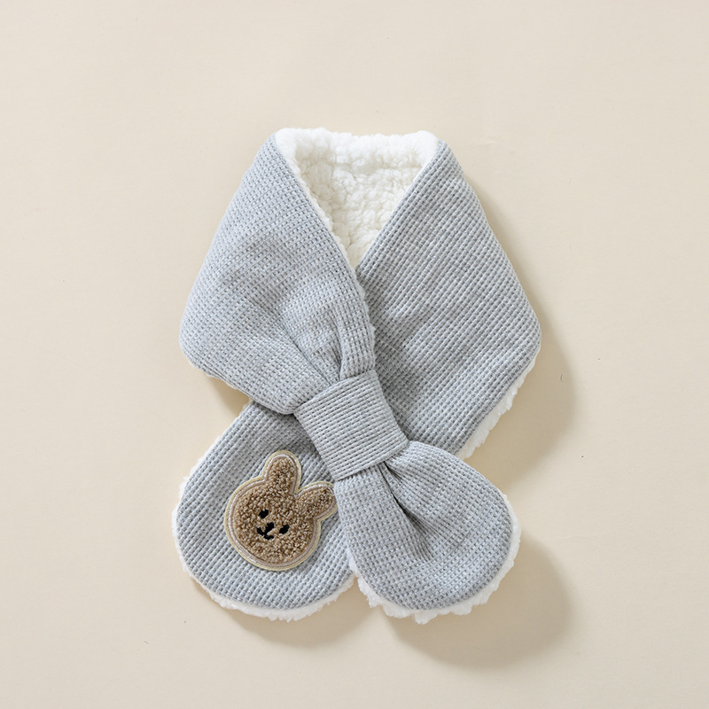 Παιδικό γούνινο κασκόλ — Βαμβάκι, ζεστό, χειμώνας, ιαπωνοκορεϊτικό στυλ γλυκύτητας, τετράγωνο σχήμα