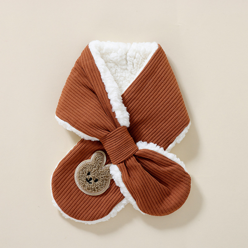 Παιδικό γούνινο κασκόλ — Βαμβάκι, ζεστό, χειμώνας, ιαπωνοκορεϊτικό στυλ γλυκύτητας, τετράγωνο σχήμα