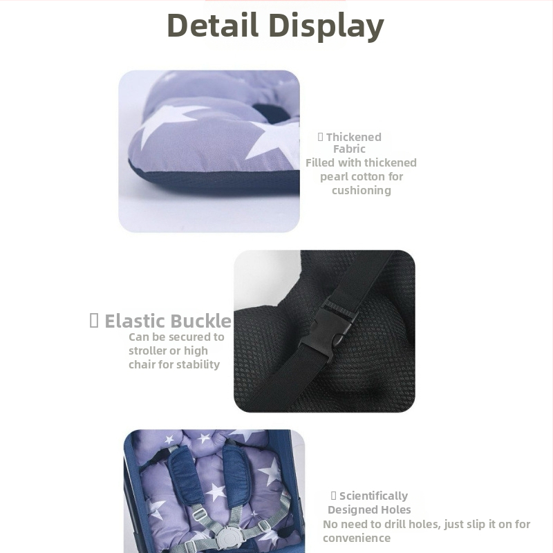 Удебелена памучна подложка за седалка на детска количка, корейски стил, универсална за четири сезона, подходяща за бебета 0–3 години
