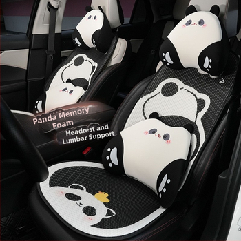 Μαξιλάρι προσκέφαλου αυτοκινήτου με σχέδιο Πάντα, μνήμης αφρός, ice silk, τετρά εποχές, καθολική εφαρμογή