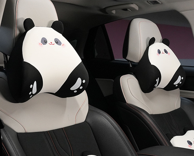 Μαξιλάρι προσκέφαλου αυτοκινήτου με σχέδιο Πάντα, μνήμης αφρός, ice silk, τετρά εποχές, καθολική εφαρμογή
