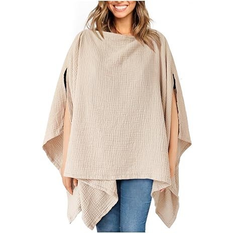 Βαμβακερό σάλι θηλασμού για εξόδους — απλό σχέδιο, πλέξη απλή, μονόχρωμο, σκίαση από τον ήλιο