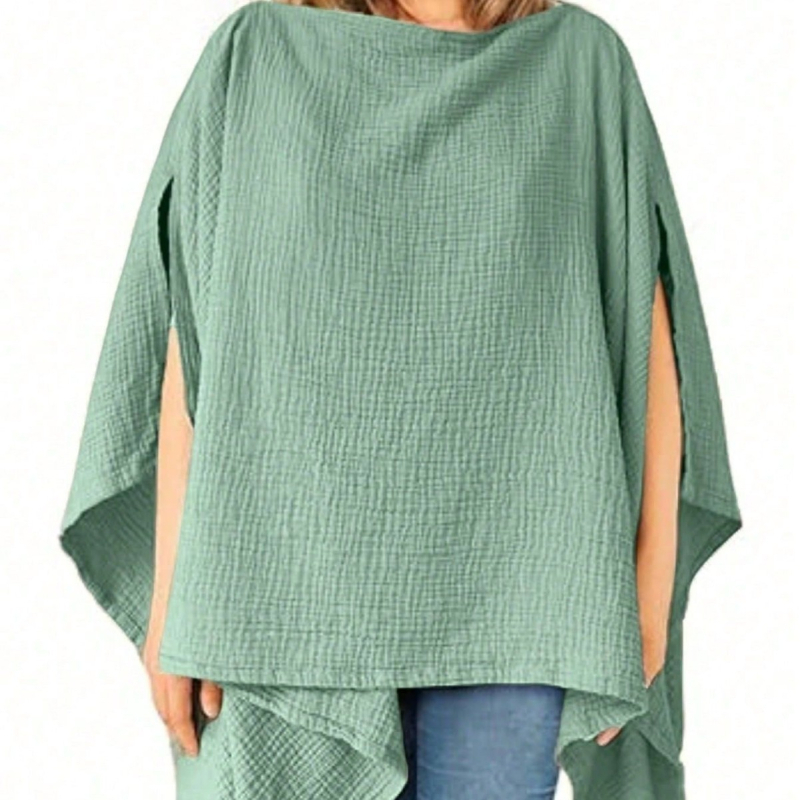 Βαμβακερό σάλι θηλασμού για εξόδους — απλό σχέδιο, πλέξη απλή, μονόχρωμο, σκίαση από τον ήλιο