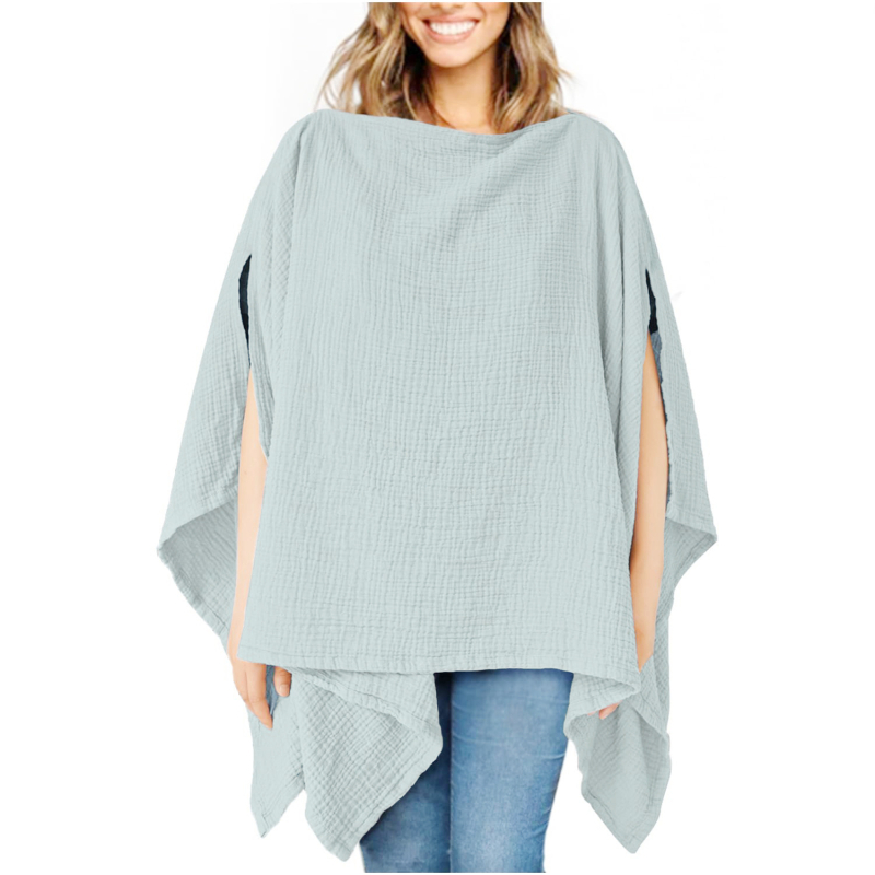 Βαμβακερό σάλι θηλασμού για εξόδους — απλό σχέδιο, πλέξη απλή, μονόχρωμο, σκίαση από τον ήλιο