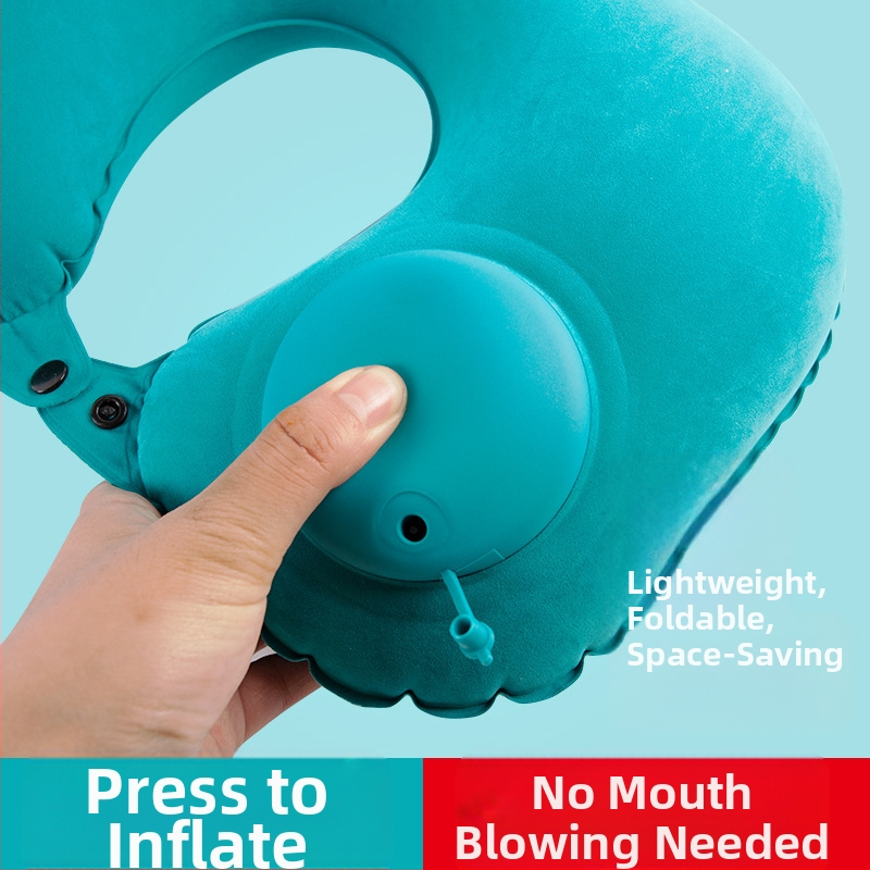 Malisjiang cestovný set vankúšov na krk – tri diely s maskou na oči a štuple do uší; nafukovacie U‑tvarované vankúše na krk, PVC s flockingom, prispôsobiteľné