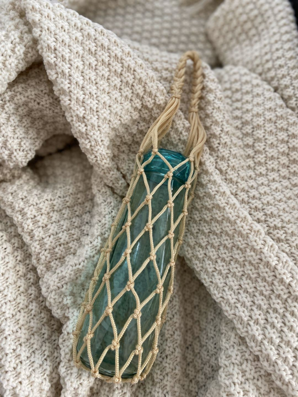 Zeguo kézzel szőtt hálós palacktáska – poliészter, uniszex, geometriai dizájn