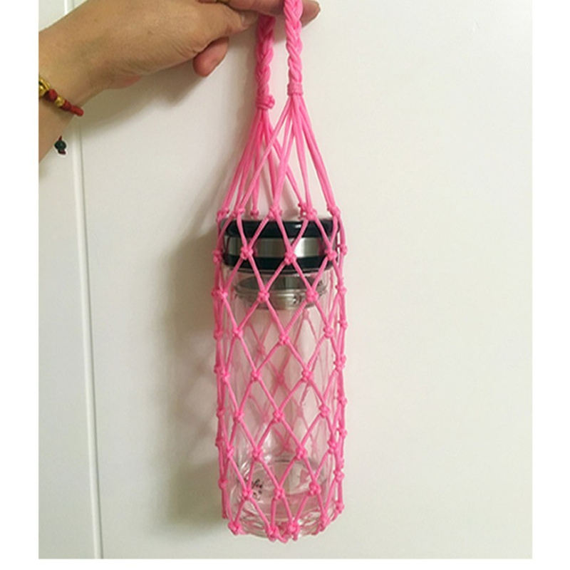 Zeguo kézzel szőtt hálós palacktáska – poliészter, uniszex, geometriai dizájn