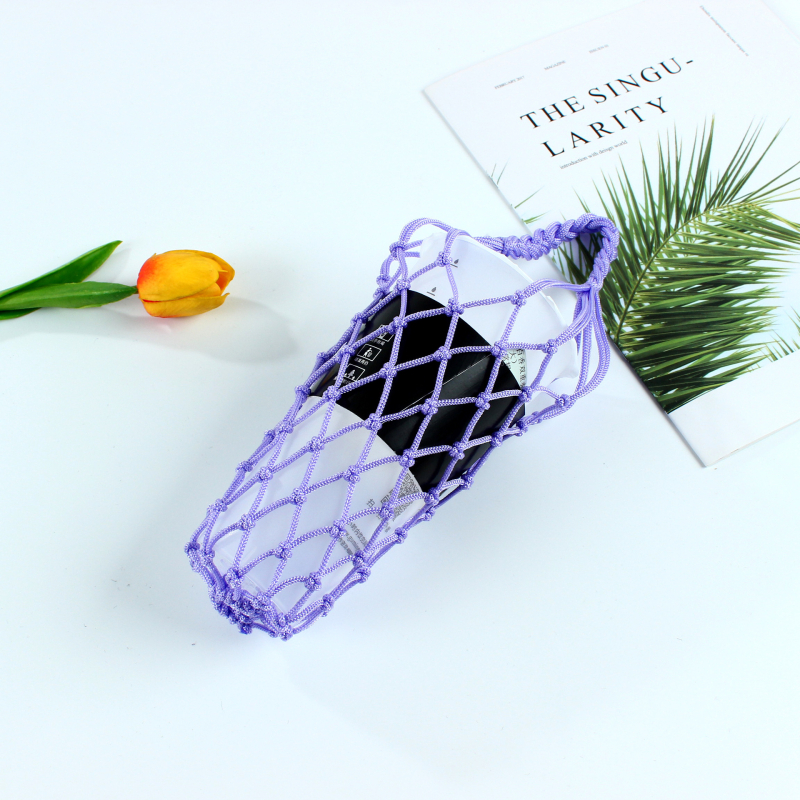 Zeguo kézzel szőtt hálós palacktáska – poliészter, uniszex, geometriai dizájn