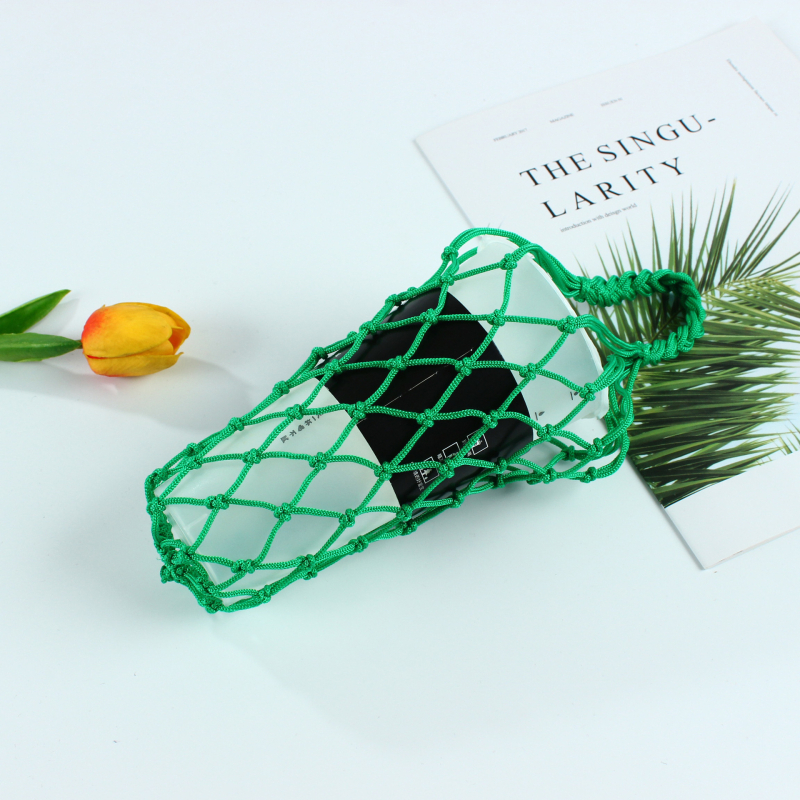 Zeguo kézzel szőtt hálós palacktáska – poliészter, uniszex, geometriai dizájn