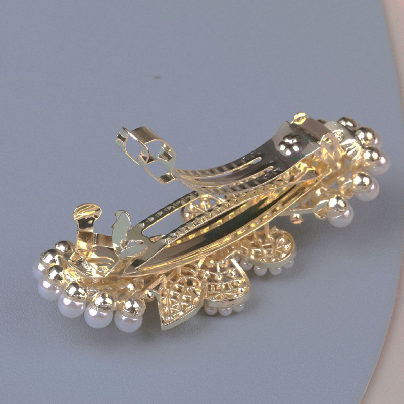 Украса за коса с кристали, Twist клип, електроплатирана, корейски стил, свеж и сладък