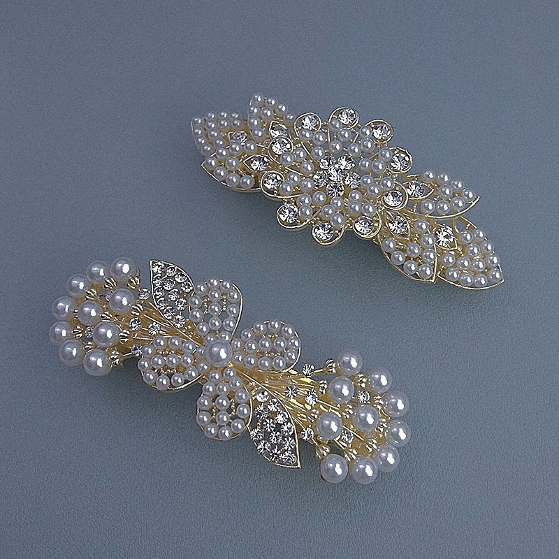 Украса за коса с кристали, Twist клип, електроплатирана, корейски стил, свеж и сладък