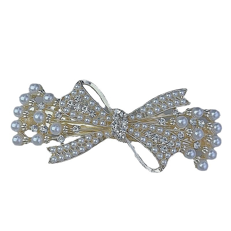 Украса за коса с кристали, Twist клип, електроплатирана, корейски стил, свеж и сладък