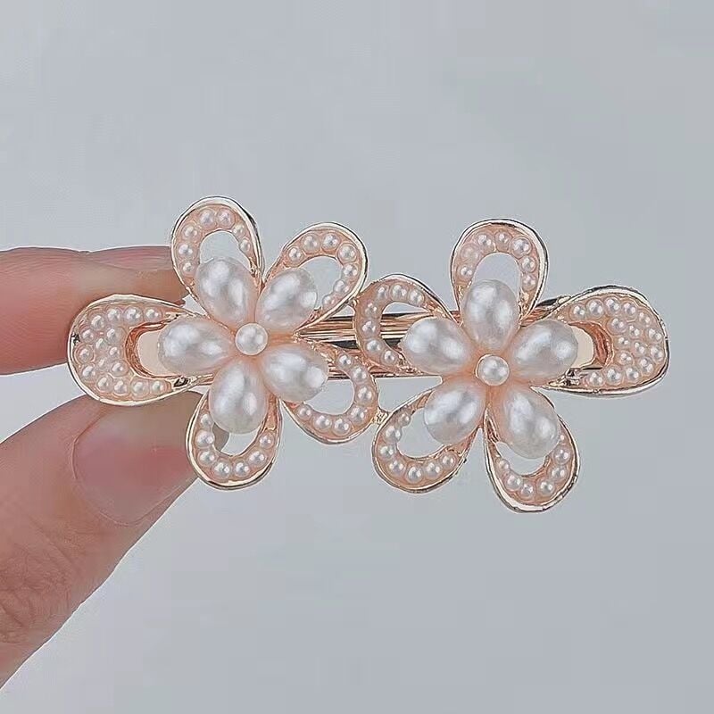 Украса за коса с кристали, Twist клип, електроплатирана, корейски стил, свеж и сладък