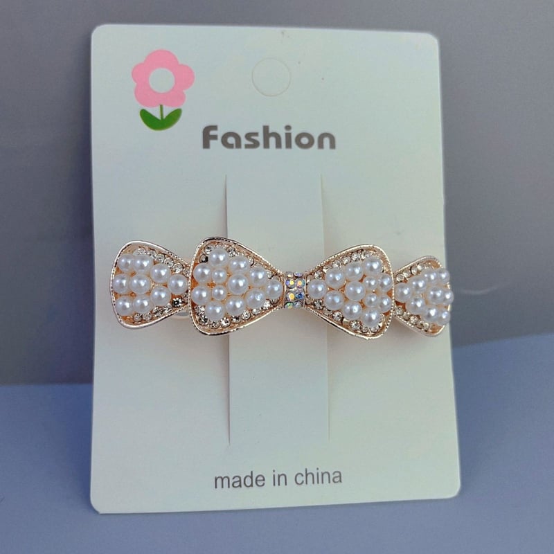 Украса за коса с кристали, Twist клип, електроплатирана, корейски стил, свеж и сладък