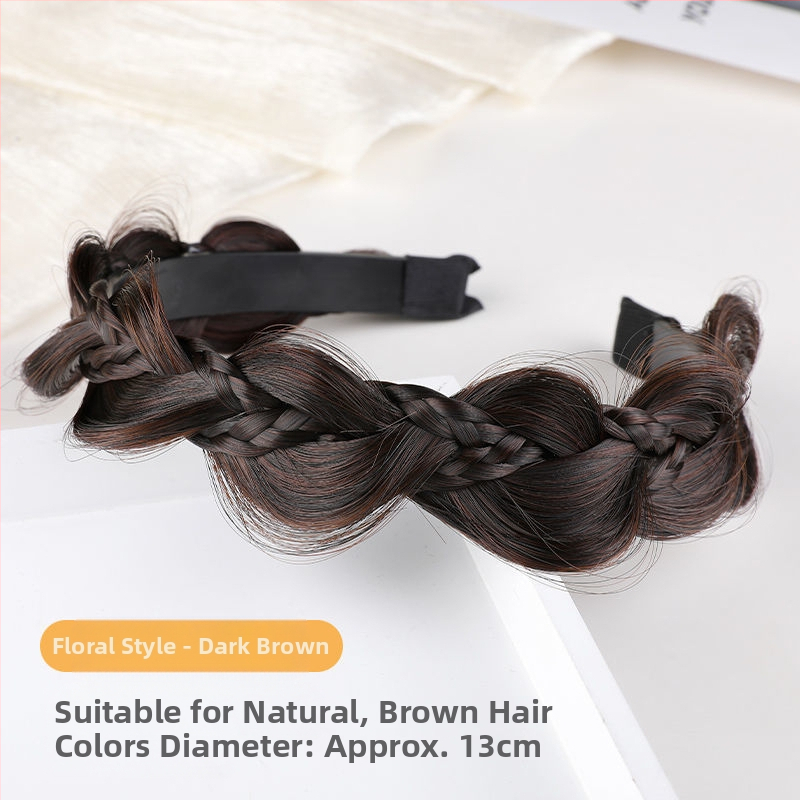 Дамска перука с лента за глава и плитка — Mori стил, луксозна визия, плитка рибена кост, неплъзгаща се зъбчата лента, завъртане, термоустойчива тел, без боядисване и перминг