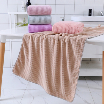 Πετσέτα μπάνιου από κοραλλιογενές βελούδο, Unisex, Παχύτερη υφή κυψελωτής υφής, Μαλακή και απορροφητική, Φιλική προς το δέρμα, Κατάλληλη και για μωρά