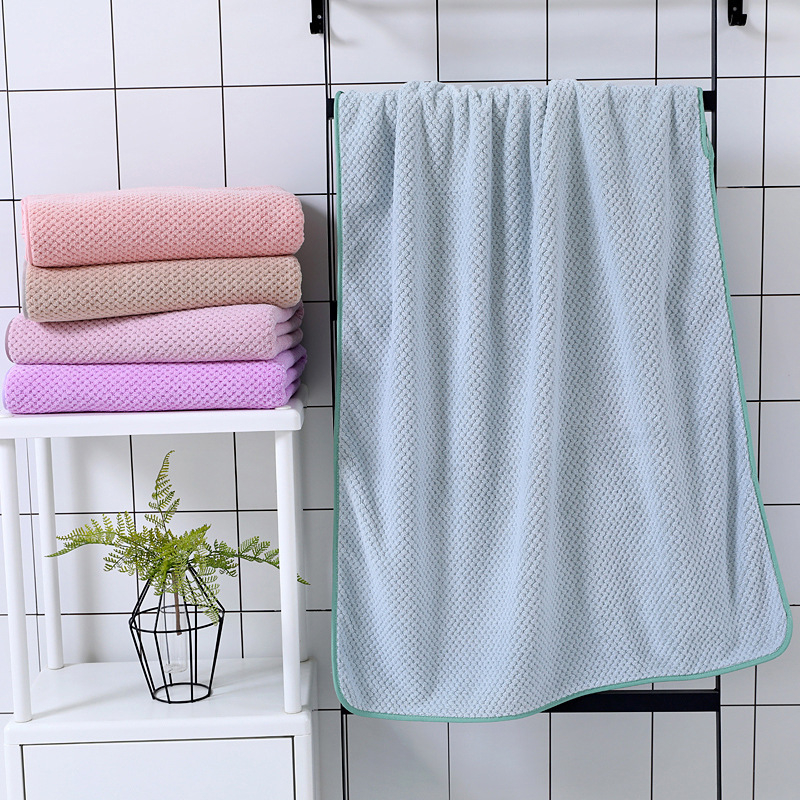 Πετσέτα μπάνιου από κοραλλιογενές βελούδο, Unisex, Παχύτερη υφή κυψελωτής υφής, Μαλακή και απορροφητική, Φιλική προς το δέρμα, Κατάλληλη και για μωρά