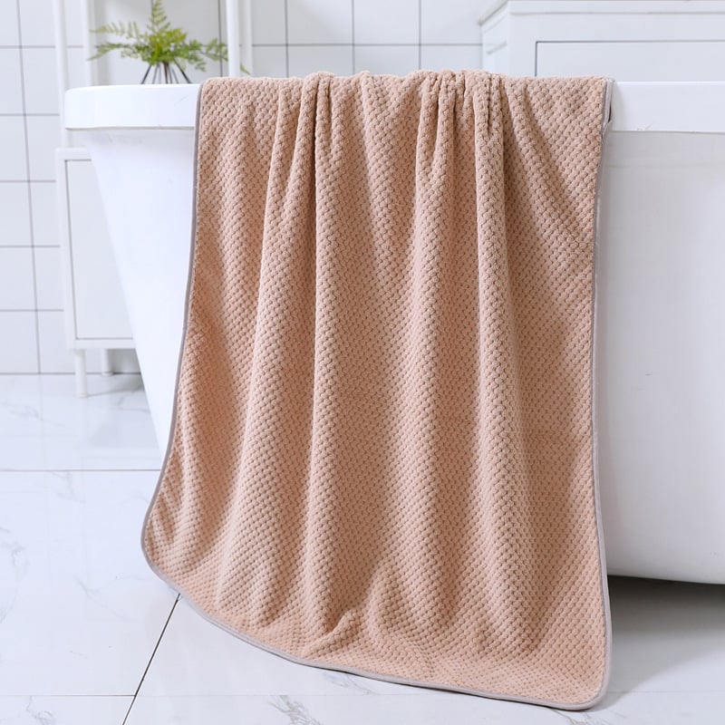 Πετσέτα μπάνιου από κοραλλιογενές βελούδο, Unisex, Παχύτερη υφή κυψελωτής υφής, Μαλακή και απορροφητική, Φιλική προς το δέρμα, Κατάλληλη και για μωρά