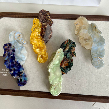 Κλάμερ μαλλιών με θαλάσσια θέματα (δελφίνι, φάλαινα, μέδουσα) — κλάμερ με μηχανισμό σύγκρασης, υλικό: οξικό οξύ, θερινή σεζόν 2024, μόδα κεφαλής