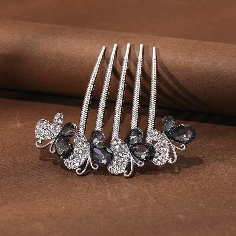 Ukošnica za kosu s mašnicom od legure, ručna izrada, japansko-korejski stil, kristali za kosu