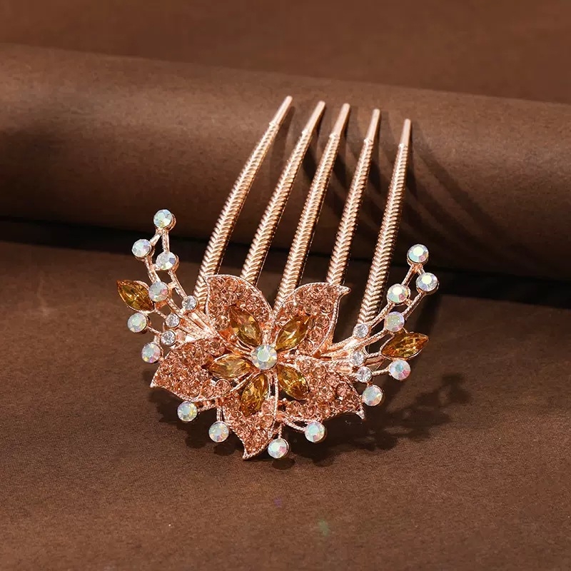 Ukošnica za kosu s mašnicom od legure, ručna izrada, japansko-korejski stil, kristali za kosu