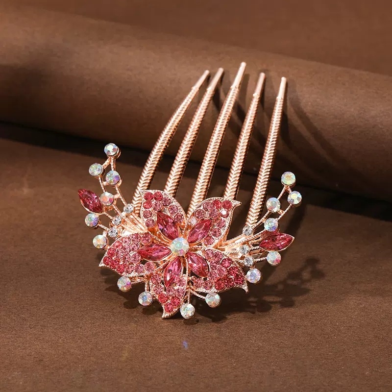 Ukošnica za kosu s mašnicom od legure, ručna izrada, japansko-korejski stil, kristali za kosu