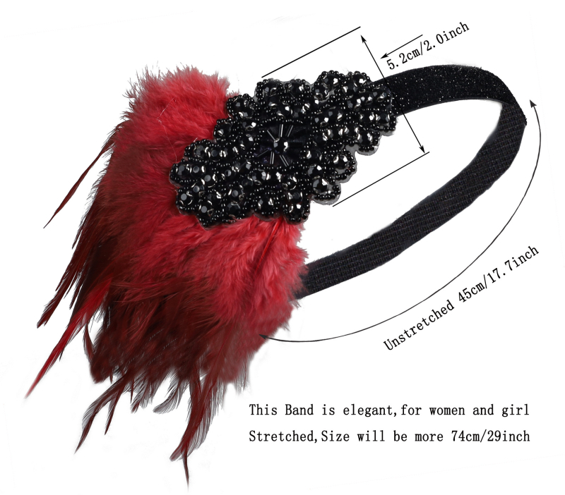 Аксесоари за глава - Gatsby лента за глава 1920-те, Lowosaiwor, производство №2019070178, античен стил