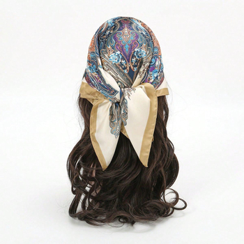 JW poliester kvadratni šal s printom kešu, korejski stil, lagan, težina ispod 50 g