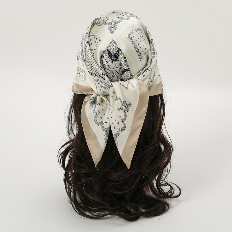 JW poliester kvadratni šal s printom kešu, korejski stil, lagan, težina ispod 50 g