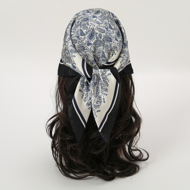 JW poliester kvadratni šal s printom kešu, korejski stil, lagan, težina ispod 50 g