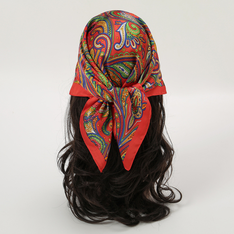 JW poliester kvadratni šal s printom kešu, korejski stil, lagan, težina ispod 50 g