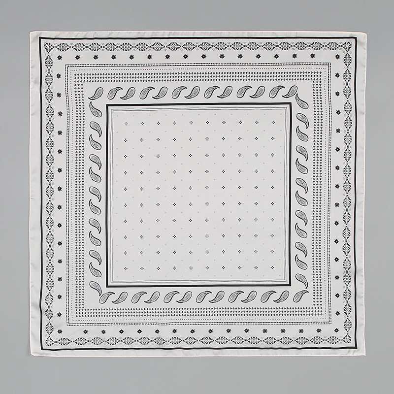 JW poliester kvadratni šal s printom kešu, korejski stil, lagan, težina ispod 50 g