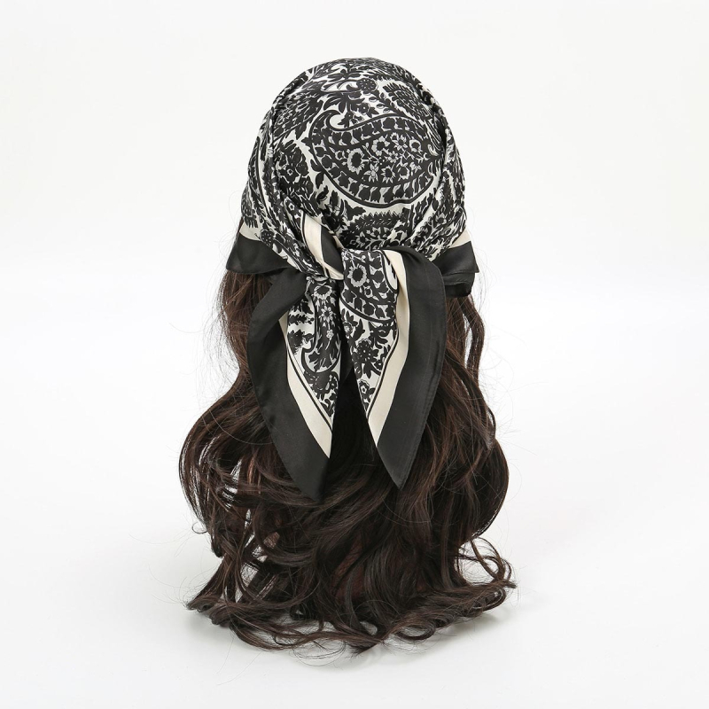 JW poliester kvadratni šal s printom kešu, korejski stil, lagan, težina ispod 50 g