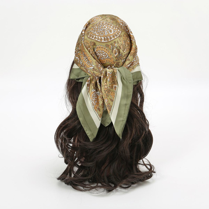 JW poliester kvadratni šal s printom kešu, korejski stil, lagan, težina ispod 50 g