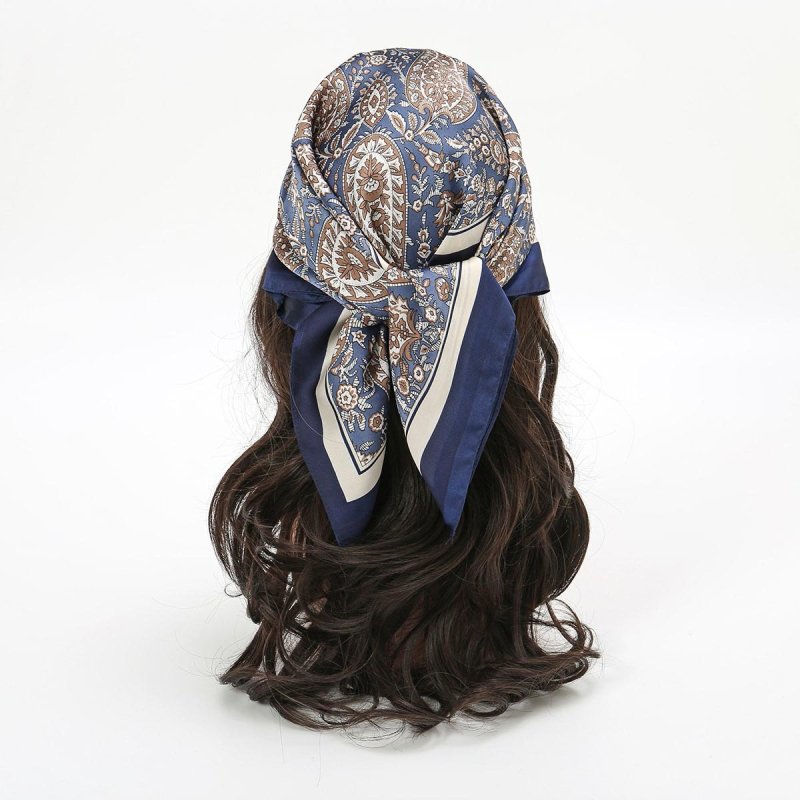 JW poliester kvadratni šal s printom kešu, korejski stil, lagan, težina ispod 50 g