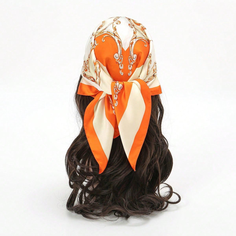 JW poliester kvadratni šal s printom kešu, korejski stil, lagan, težina ispod 50 g