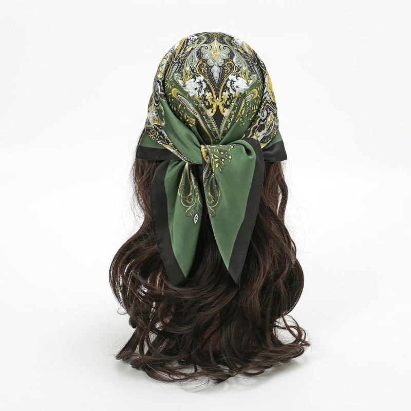 JW poliester kvadratni šal s printom kešu, korejski stil, lagan, težina ispod 50 g