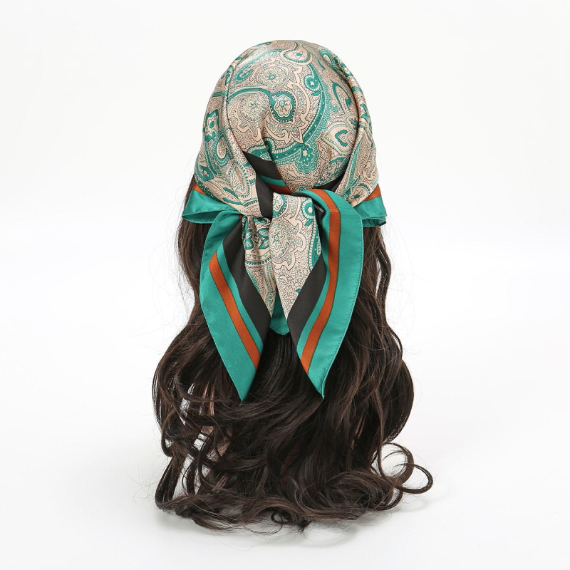 JW poliester kvadratni šal s printom kešu, korejski stil, lagan, težina ispod 50 g