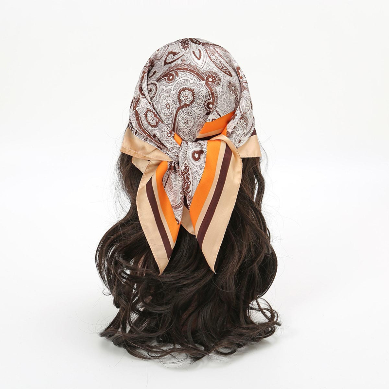 JW poliester kvadratni šal s printom kešu, korejski stil, lagan, težina ispod 50 g